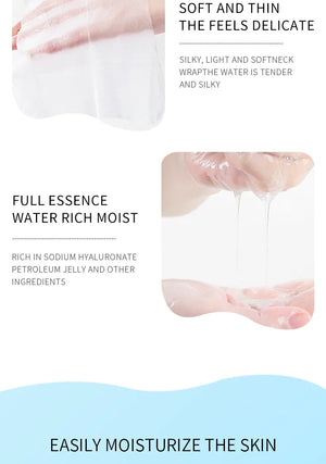 10-Pack Hydrating Firming Neck Masks with Hyaluronic Acid Skincare Set