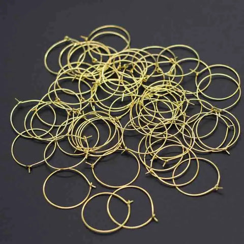 100pcs Round Loop Earring Blanks: 20-35mm Iron Wire Hoops for DIY Jewelry Making