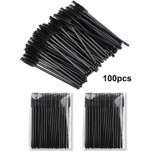 100-Pack Disposable Mascara Brushes Spoolie Wands for Lash Extensions & Makeup