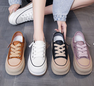 Women's Platform Sneakers 2025 - Fashion Lace-Up Walking & Running Shoes, Comfortable & High Quality