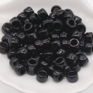 100pcs 6x9mm Colorful Pony Beads for DIY Bracelets, Necklaces, Crafts, Hair Jewelry Making