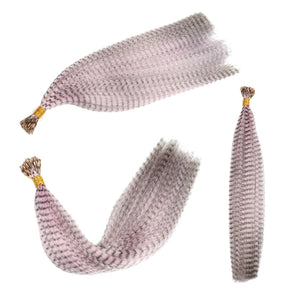 10 Pcs Colored Feather Hair Extensions I Tip Synthetic Zebra Strands Hairpiece