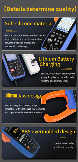 1000A AC/DC Current Clamp Ammeter Digital Oscilloscope with Bluetooth Recorder and Multifunction Tester