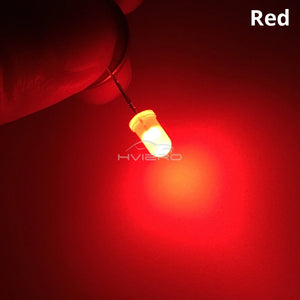 1000pcs 5mm Diffused LED Diodes, White/Red/Green/Blue/Yellow/Warm Light, 2-Pin 6000-6500K