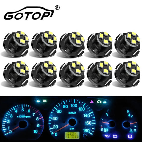 10pcs Canbus T3 T4.2 T4.7 LED Car Interior Dashboard Indicator Lights 12V