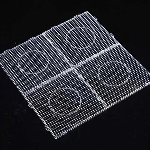 Clear Bead Pegboard Kit, 4 Templates, 2.6mm & 5mm Beads for DIY Crafts