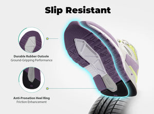 Extra Wide Women's Walking Sneakers, Lightweight for Flat Feet & Plantar Fasciitis, Heel Pain Relief