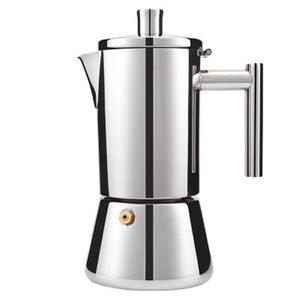 Italian Moka Espresso Maker Stainless Steel Coffee Pot for Gas or Induction Stove, Cuban Style Mocha Kettle