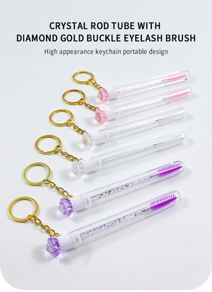 10-Pack Reusable Mascara Wands with Tubes & Case for Lash and Brow Grooming