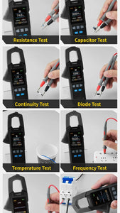 10,000 Counts DC/AC Current Voltage Clamp Meter USB Charger 600A Ampere Tester NCV Electrician Tool