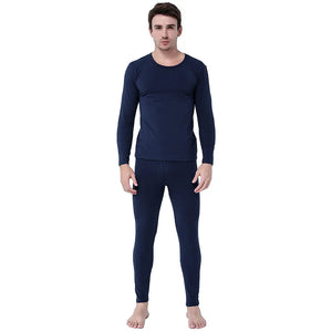 "5XL Thermal Cotton Long Johns Set - Oversized Winter/Spring T-Shirt & Pants"