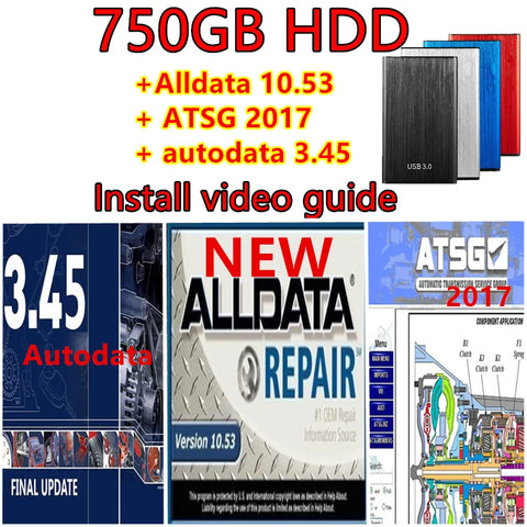 Auto Repair Software: Alldata 10.53, Autodata 3.45, ATSG 2017 in 750GB HDD + Install Guide
