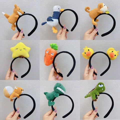 Cartoon Dinosaur Plush Hair Tie Headband for Women and Girls Party