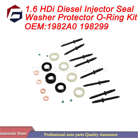 Diesel Injector Seal O-ring Kit for Peugeot 207 307 407 & Citroen C2 C3 Xsara 1.6 HDi Engines