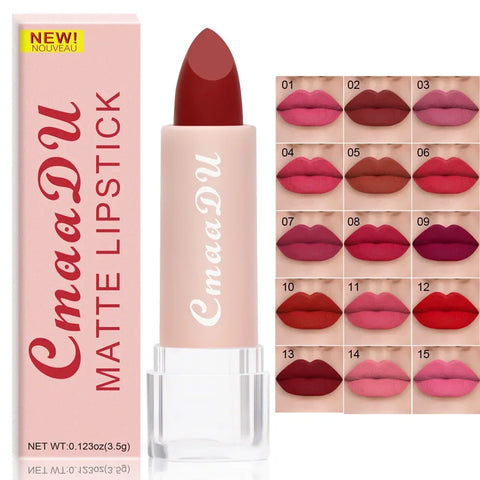 15-Color Matte Liquid Lipstick Set - Long-Lasting Waterproof Lip Stains Collection