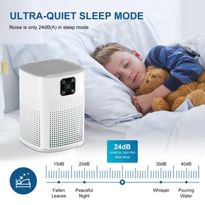 Portable Air Purifier for Home - H13 HEPA & Carbon Filters, Smart Control, Efficient Dust & Odor Removal