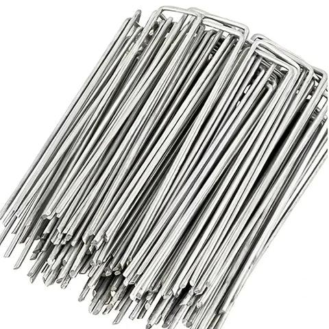 100-Pack Rustproof 15cm Metal Garden Stakes for Landscaping & Weed Control