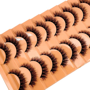 10 Pairs 3D Mink False Eyelashes Set - Long Natural Volume Lash Extensions