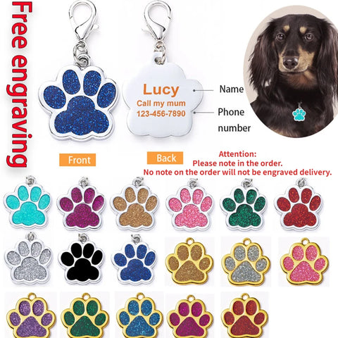 Engraved Pet ID Tag - Custom Name Charm for Dog & Cat Collars