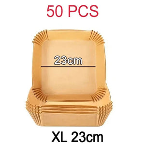 100-Pack Disposable Air Fryer Liners, Nonstick, Greaseproof, Easy Clean, Round Baking Paper