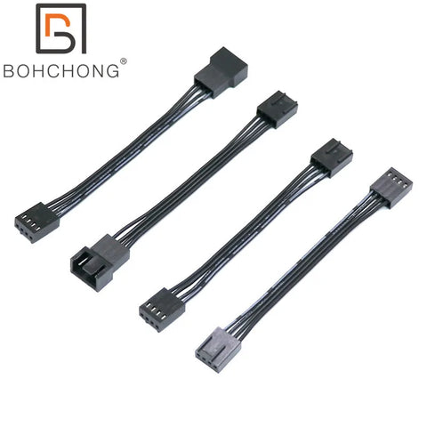 4-Pin CPU Fan Extension Cables, Male to Female/Male to Male Adapter, PWM Cooling, 2-Pack, 10cm-100cm Length Options