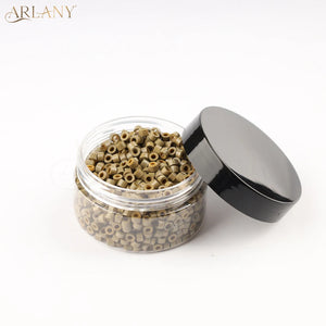 1000pcs 5mm Silicone Micro Beads for I Tip Hair Extensions, Microlink Hair Extension Beads, Premium Lined Beads Tool