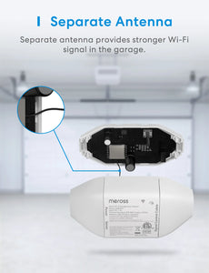 HomeKit Smart WiFi Garage Door Opener with Remote Control & Sensors, Compatible with Alexa, Google Assistant, SmartThings