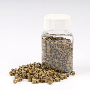 1000pcs 5mm Silicone Micro Beads for I Tip Hair Extensions, Microlink Hair Extension Beads, Premium Lined Beads Tool