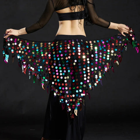 Belly Dance Hip Scarf with Sequins - New Style Costume Belt for Women