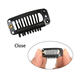 10 Pack Hair Extension Snap Clips 9-Teeth Wig Comb Clips Hairpiece Accessories 32mm