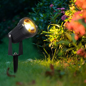 10-Pack LED Garden Lawn Lights Waterproof AC/DC Outdoor Spike Path Spotlights IP65 - 220V/110V/12-24V, 7W/5W