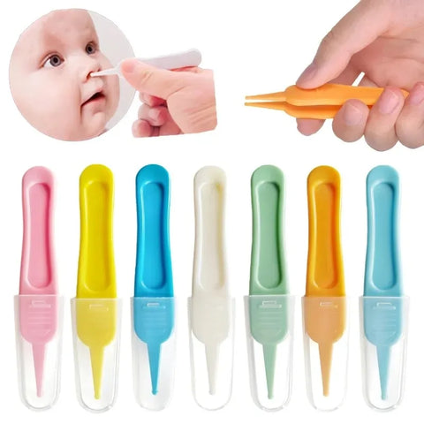 Baby Safety Round Head Tweezers for Nose & Navel Cleaning - Infant & Kids Care Tool