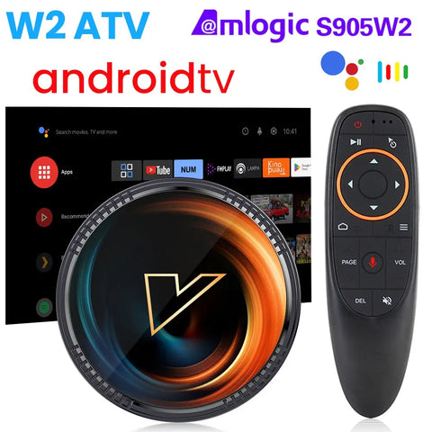 Android 11 TV Box Amlogic S905W2, 4K AV1 Support, Dual-Band WiFi, Bluetooth, Google Voice Remote, 2G/16G 4G/32G 64G Options