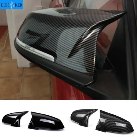 2x Carbon Black Rearview Mirror Covers for BMW 1 2 3 4 Series X M 220i 328i 420i F20-F23 F30-F36 X1