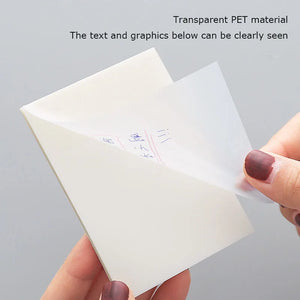 100 Sheets Clear Sticky Notes Pad - Transparent Note Paper for School & Office Stationery