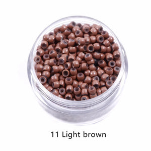 1000pcs Silicone Lined Micro Rings for Hair Extensions 3.0mm Nano Beads Black/Dark Brown/Blonde