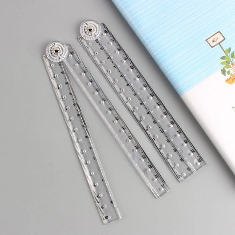 30cm Foldable Acrylic Ruler Multifunctional Student Measuring Tool Geometry Protractor for Kids Stationery Supplies