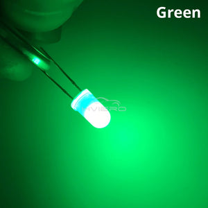 1000pcs 5mm Diffused LED Diodes, White/Red/Green/Blue/Yellow/Warm Light, 2-Pin 6000-6500K