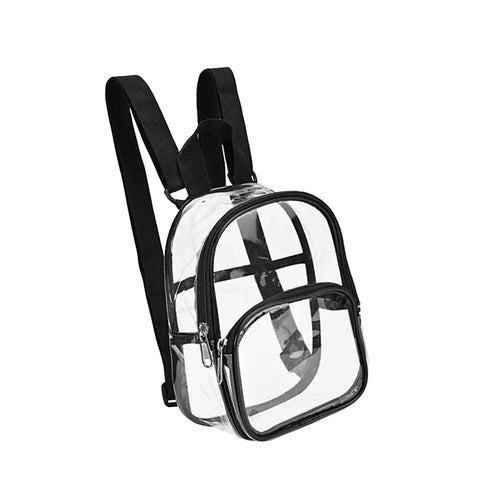 Clear Transparent Backpack Water Resistant Large Capacity PVC School Bag with Front Pocket for Adults Travel Beach