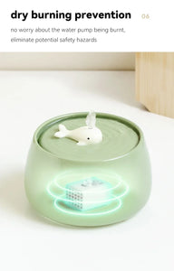 1.3L Ceramic Pet Water Fountain USB Rechargeable Auto Filter for Cats & Dogs