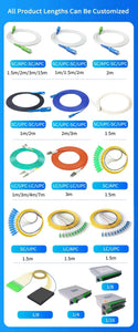 10-Pack Single-Mode Fiber Optic Pigtail SC/UPC Connector 1.3m 9/125μm G652D 0.9mm Indoor FTTH Cable