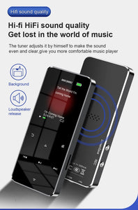 2" Metal Touch MP3 MP4 Music Player, Bluetooth 5.0, FM Radio, Alarm, E-book, Card Support