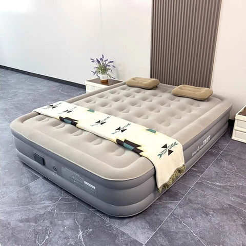 Double Height Inflatable Air Mattress with Built-in Pump - Durable PVC Sleeping and Glamping Mat