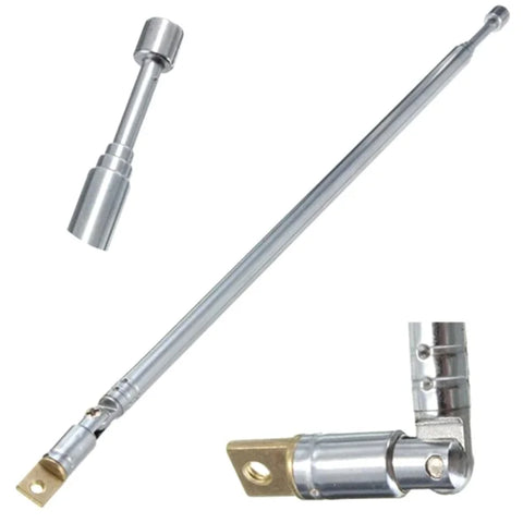 60cm Telescopic FM/TV Antenna, Portable 6-Section Rotatable Aerial