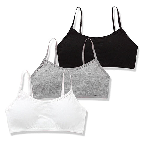 3-Pack Kids Cotton Training Bras - Teen Lingerie Underwear Ages 8-15