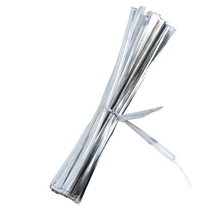 100-Pack 4" Metal Twist Ties for Bread Bags & Reusable Storage Clips