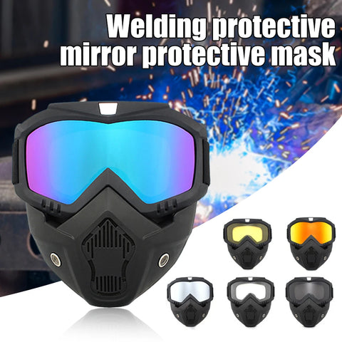Full Face Welding Mask Goggles - Flame Resistant, Breathable Protection for Cutting & Grinding