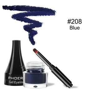 10-Color Waterproof Gel Eyeliner Set with Brush - Long-Lasting Eye Makeup Kit