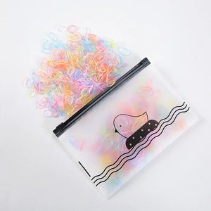 1000 Pack High Elasticity Black Transparent Hair Bands - No Damage, Disposable Hair Accessories