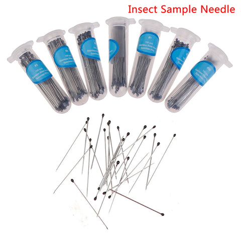 100 Pcs Stainless Steel Insect Pins with Plastic Box for Entomology & Lab Use